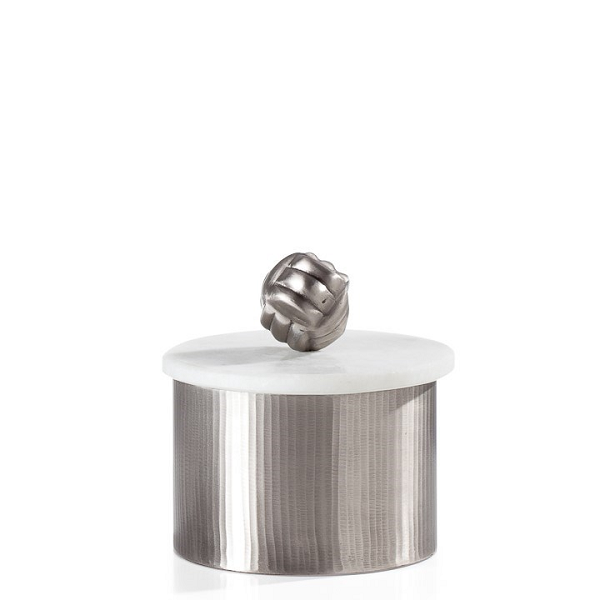 Pewter Canister with Marble Lid - Small