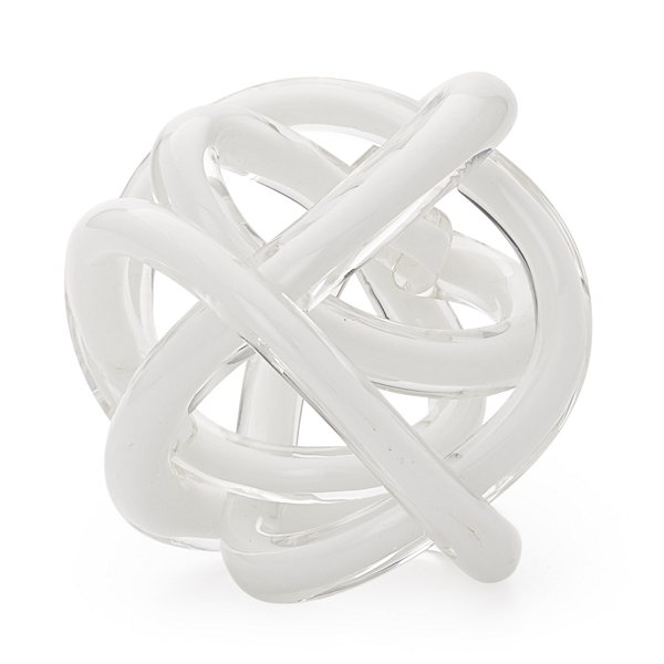 Large White Glass Knot Ball