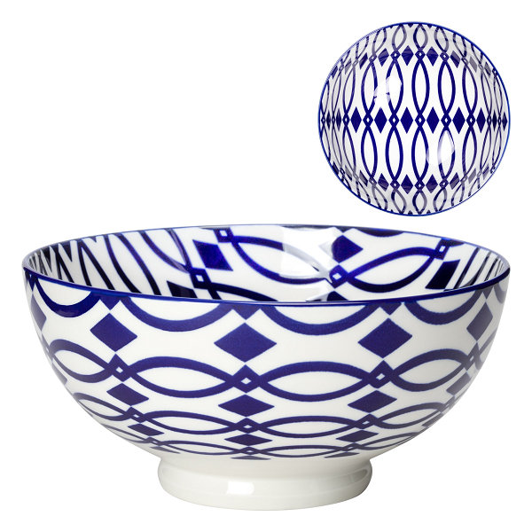 Large Blue Lattice Kiri Bowl