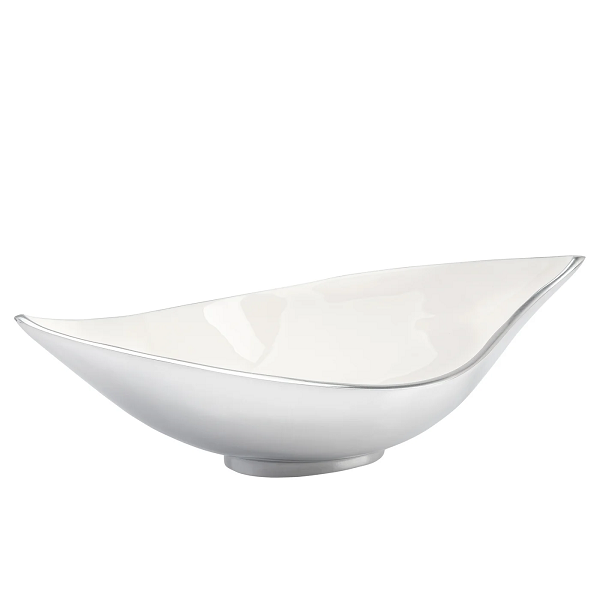 Pinch White Aluminum Decor Bowl