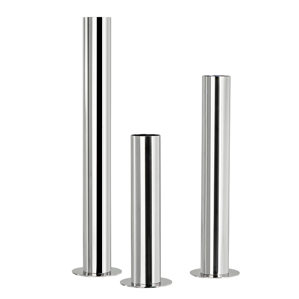 Silver Set of Three Pipe Vases