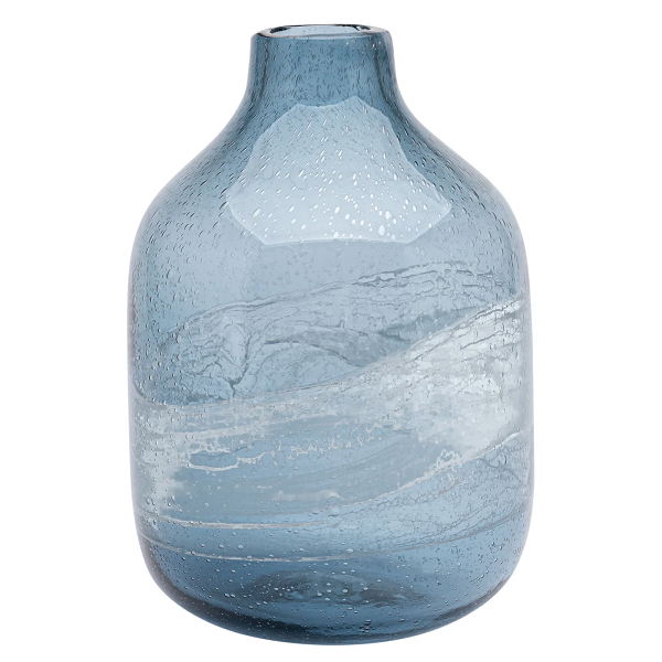 Milky Way Short Blue Swirl Vase