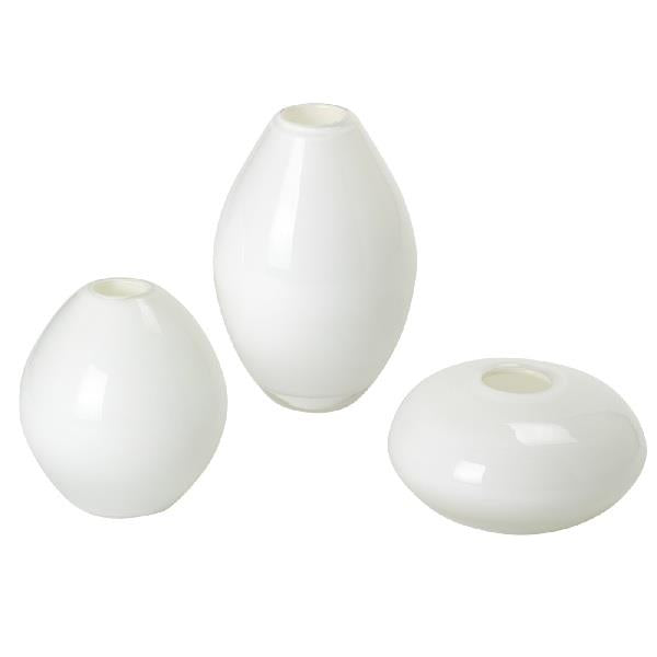 Mini Lustre Vases White Set of 3