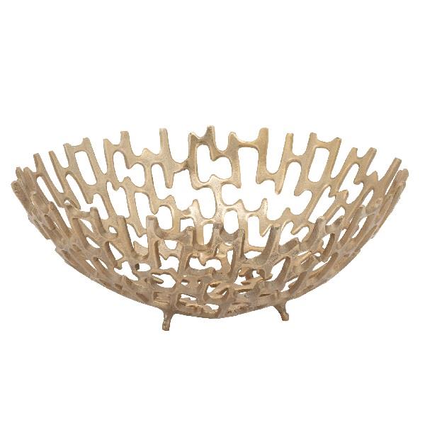 Large Gold Structured Decorative Bowl