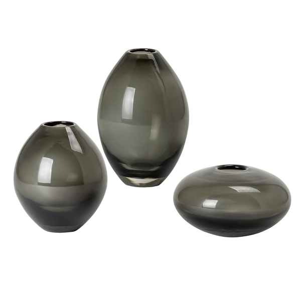 Mini Lustre Vases Set of 3 - Smoke