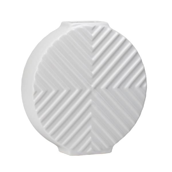 Ceramic Medallion White Vase