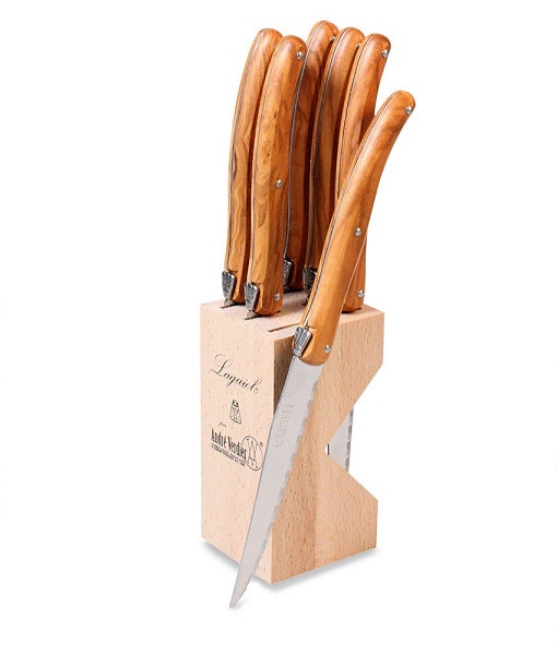 Laguiole by Andre Verdier Olive Wood Steak Knives