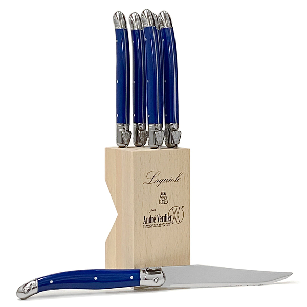 Laguiole by Andre Verdier Bloc Couteaux Steak New Blue