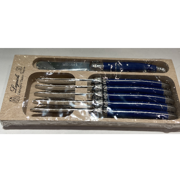 Laguiole by Andre Verdier New Blue Spreaders - Set of 6