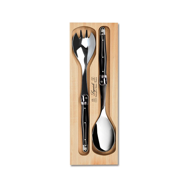 Laguiole by Andre Verdier Coffret Black Salad Servers
