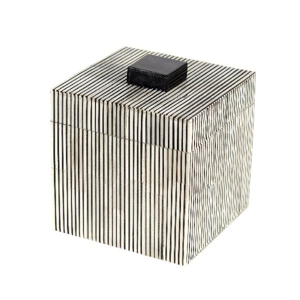 Small Black & White Stripes Box