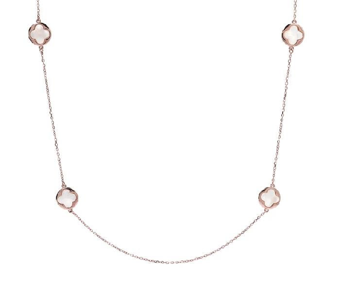 Bronzallure Clover Necklace - White Pearl