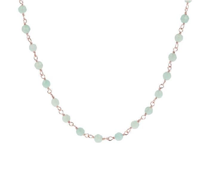 Bronzallure Long Beaded Quartz Necklace - Light Blue