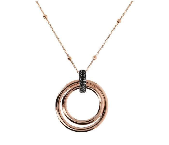 Bronzallure Pave Double Circle Necklace