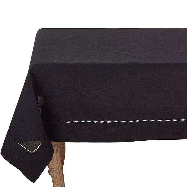 Black Hemstitched Tablecloth 70x120