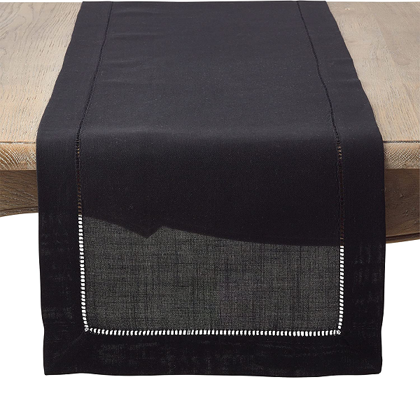 Hemstitched Runner Black