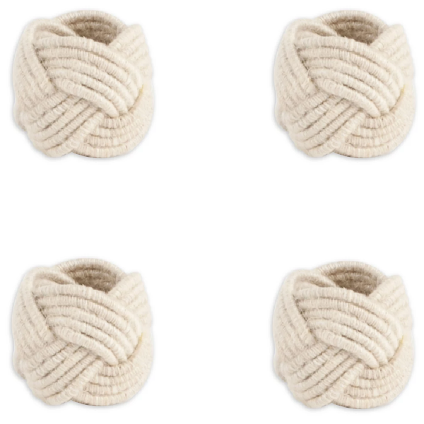 Ivory Set of 4 Jute Napkin Rings