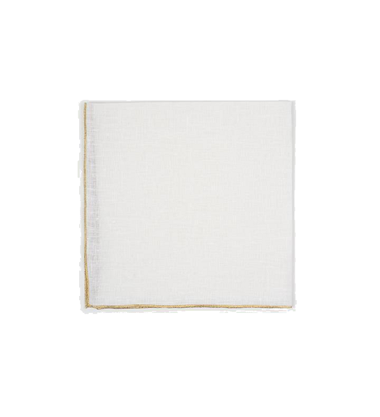 Duet White Napkin with Gold Trim