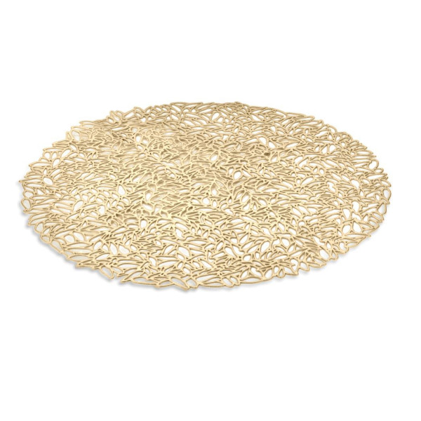 Round Floral Gold Placemat