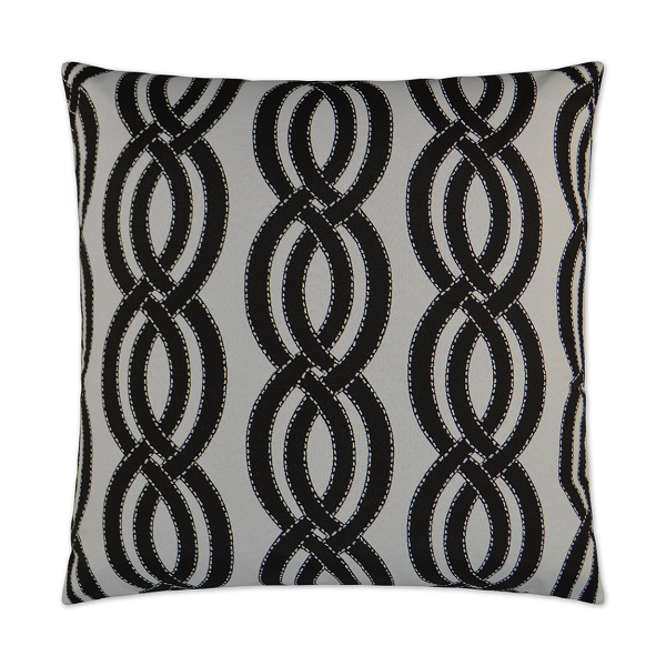 Sea Shell Outdoor Square Black Pillow