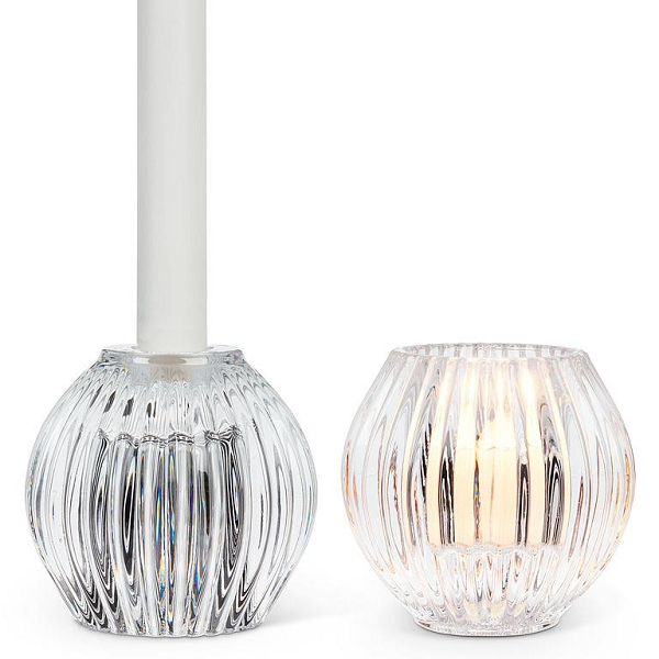 Glass Reversible Taper and Votive Candle Holder
