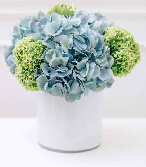 Floral Arrangement - White Glass Vase
