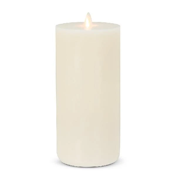 Large Ivory Lightli Wick to Flame Candle 4x9"