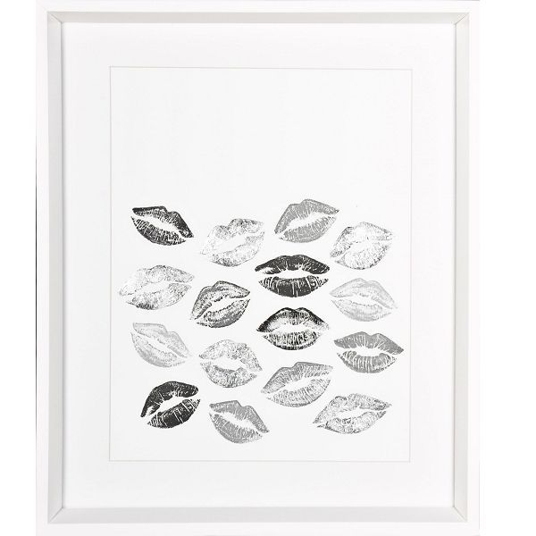 Gilded Lips in Silver Print