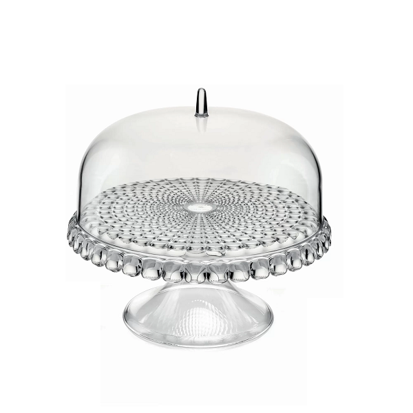 Small Clear Tiffany Cake Stand with Dome