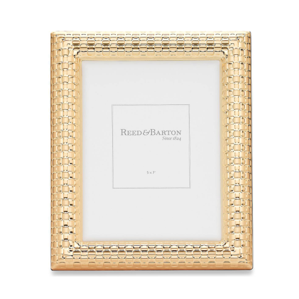 Reed & Barton Watchband Satin Gold 5x7 Frame
