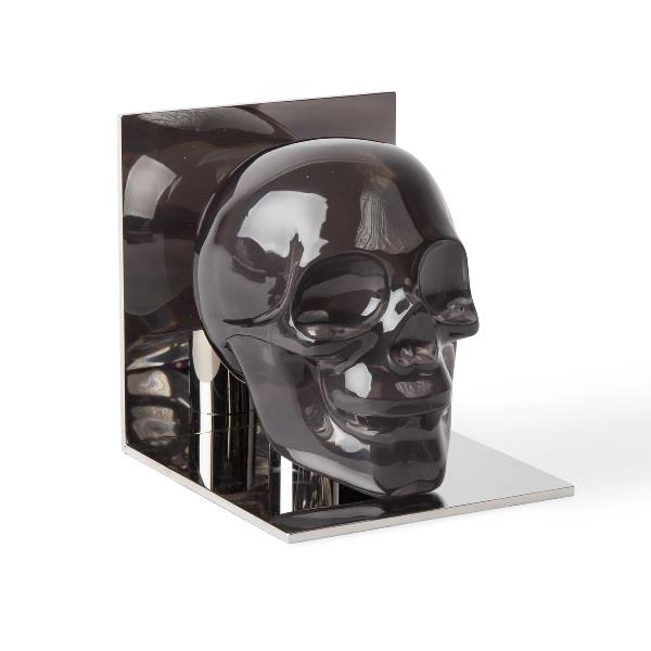 Jonathan Adler Smoke Acrylic Skull Bookends