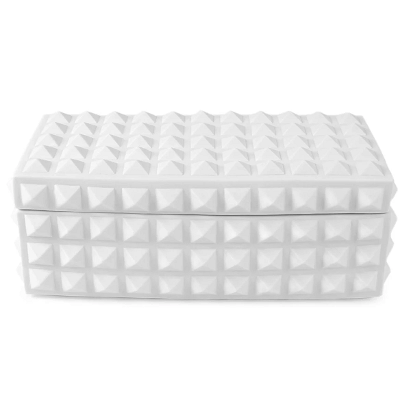 Jonathan Adler White Charade Square Stud Box - Boutique Marie Dumas