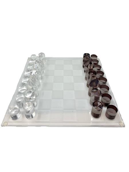 Something Neon Chess Set - Clear &amp; Brown