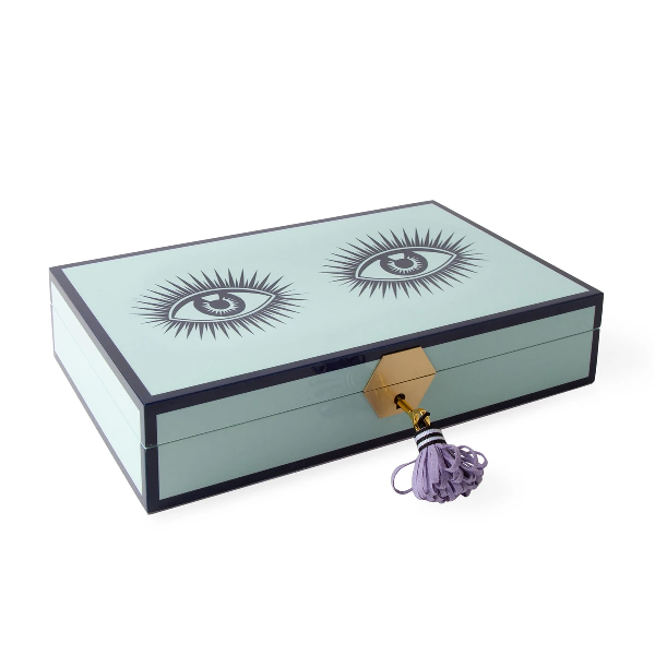Jonathan Adler Le Wink Blue Jewelry Box