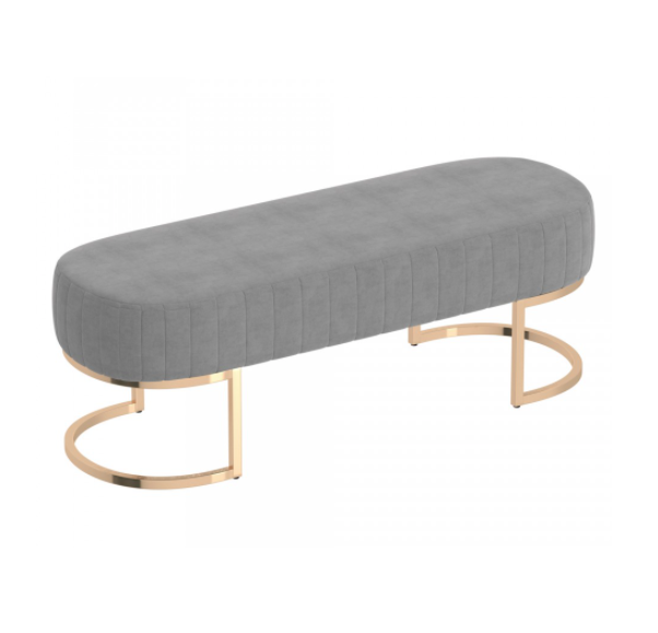 Eden Grey Bench with Gold Base
