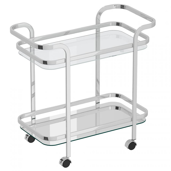 Amelia 2 Tier Chrome Bar Cart
