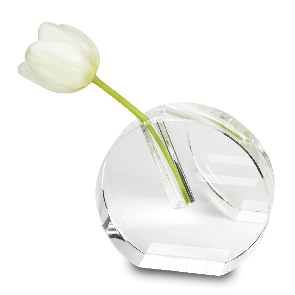 Round Flat Glass Vase - Small