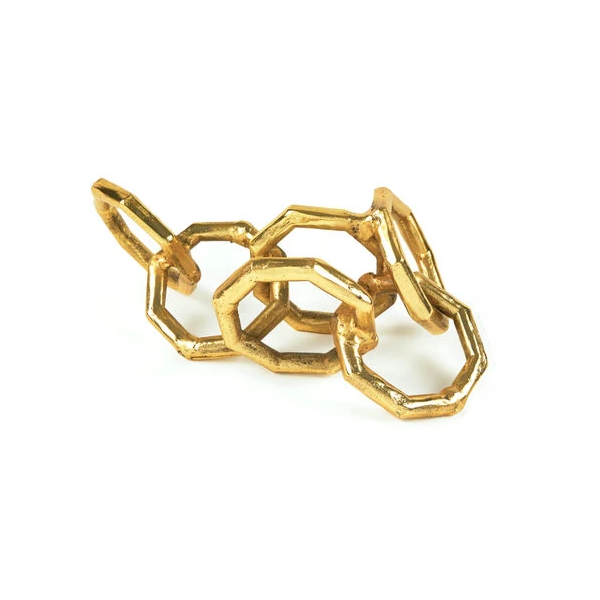 Decorative Metal Chain Link Piece - Gold