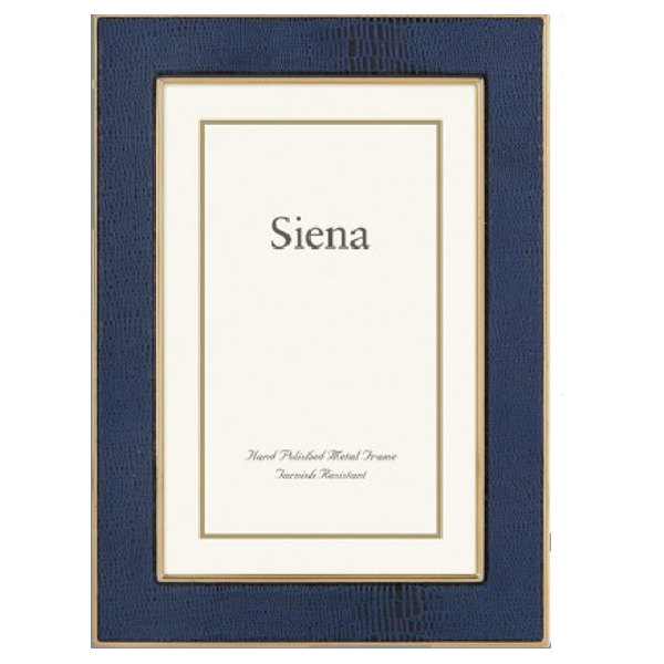 Siena Gold Lizard Blue 5x7 Frame