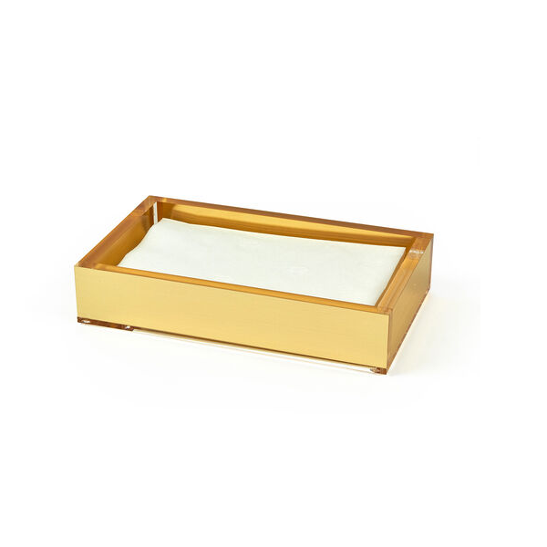 Lucite Napkin Tray - Gold
