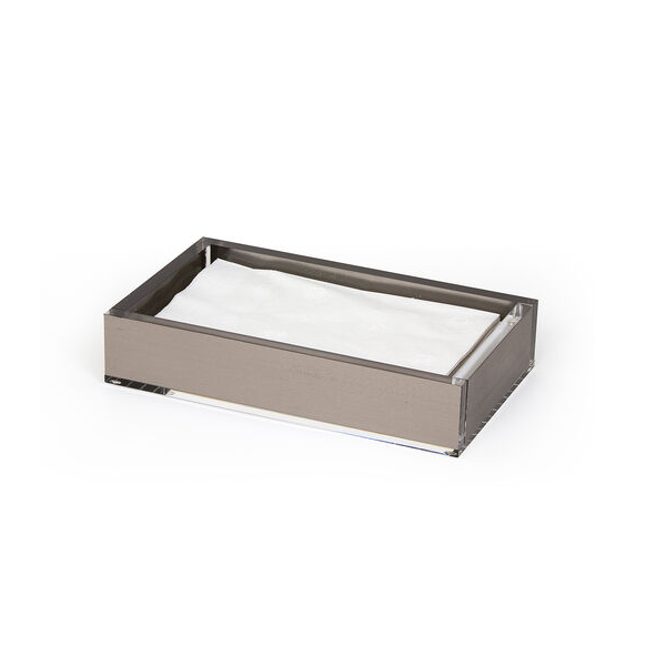 Lucite Napkin Tray - Silver