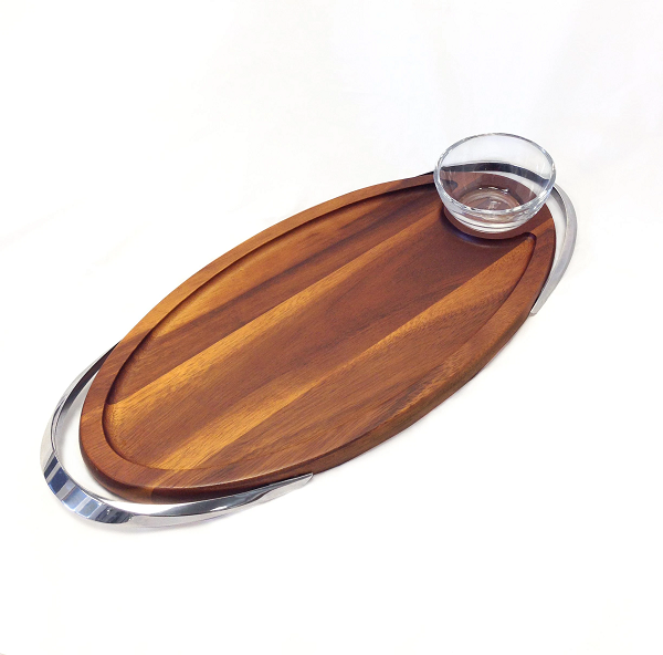 Nambe Luna Appetizer Board with Dippish Dish