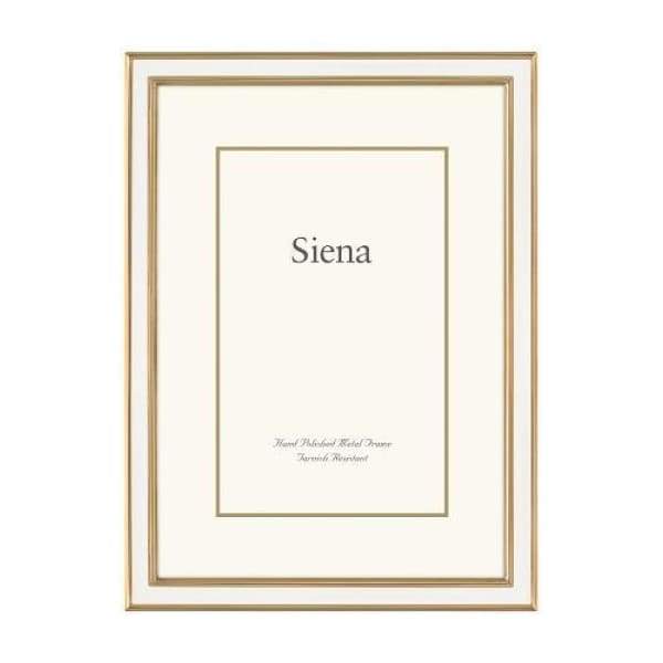 Siena Enamel White 5x7 Frame in Gold - Boutique Marie Dumas