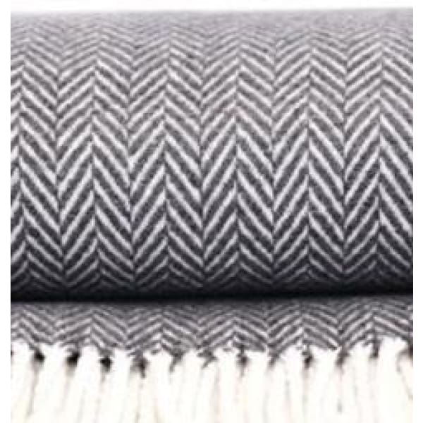 Skyline Chevron Dark Grey Throw - Boutique Marie Dumas