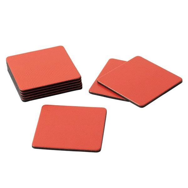 Square Orange Lizard Coasters - Boutique Marie Dumas
