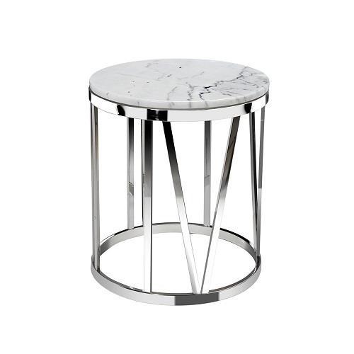 Tina End Side Table Faux Marble Top - Boutique Marie Dumas