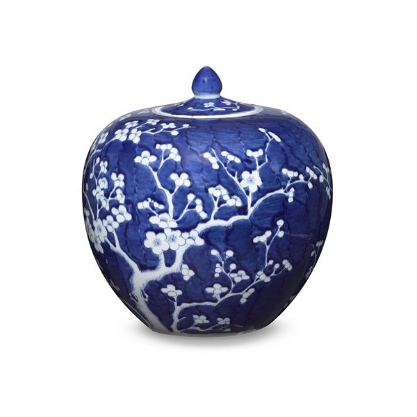 White & Blue Ciruela Ceramic Jar - Boutique Marie Dumas