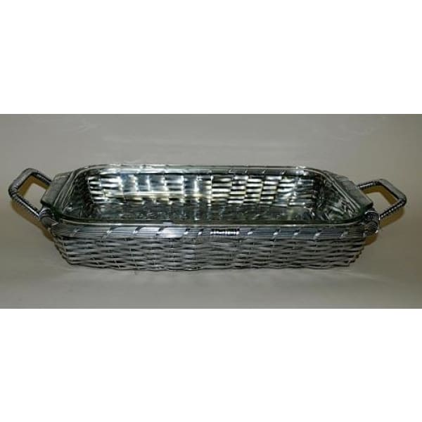 Woven Aluminum Rectangular Pyrex Baker - Boutique Marie Dumas
